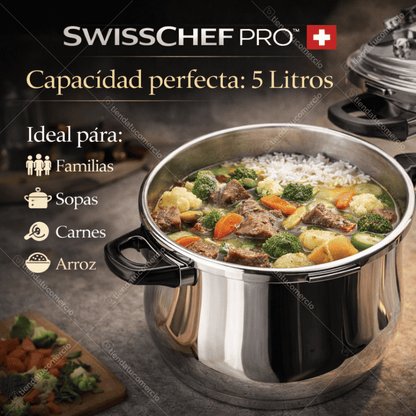 SWISSCHEF PRO™ — Olla a Presión 5L Acero Quirúrgico