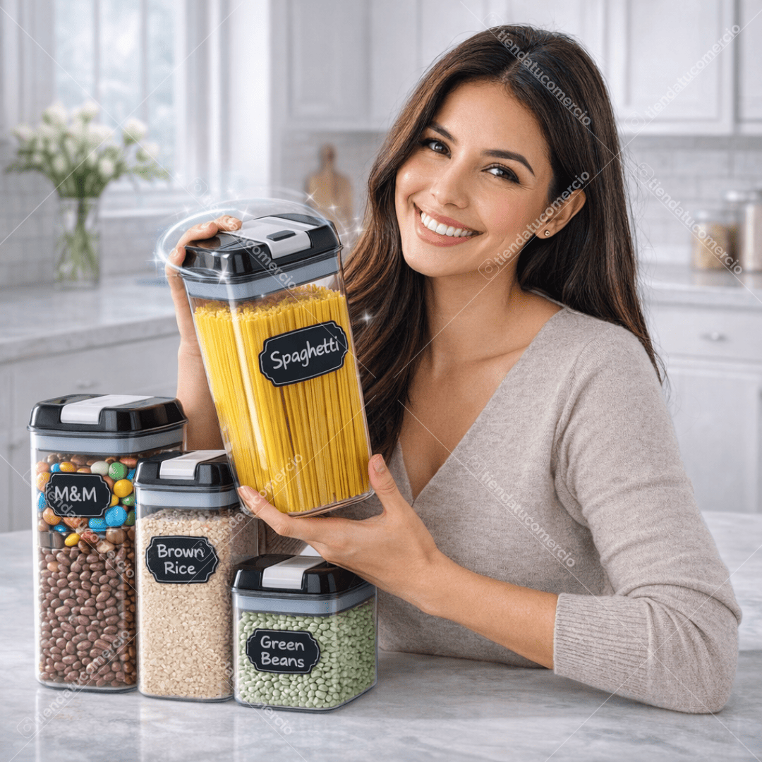 Juego de 7 contenedores herméticos para almacenar alimentos