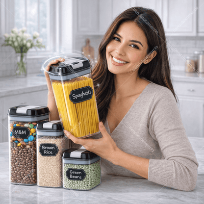 Juego de 7 contenedores herméticos para almacenar alimentos