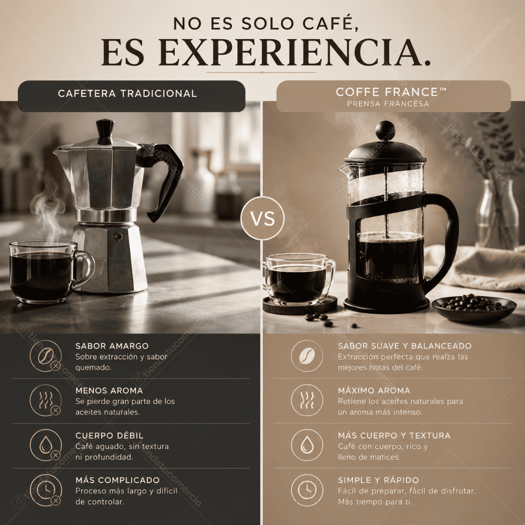 COFFE FRANCE™ - Prensa francesa de 1 litro