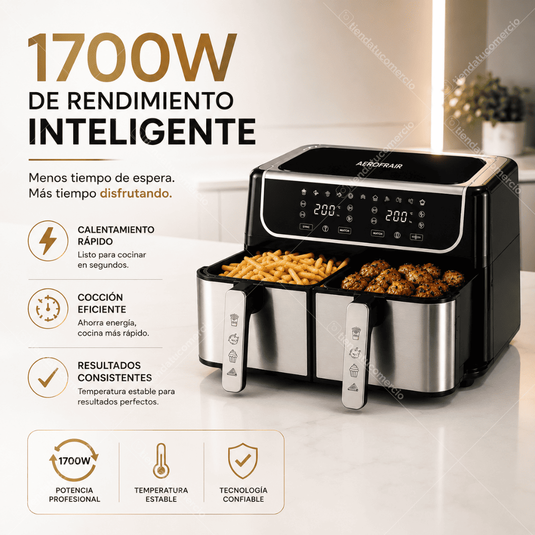 AEROFRAIR DOBLE 9L™ – Freidora de Doble Canasta