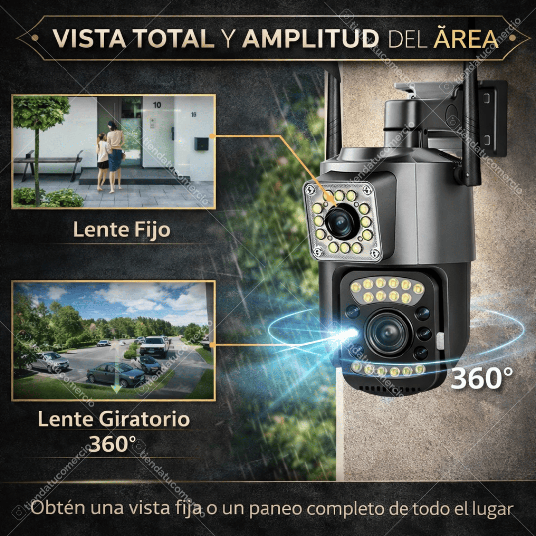 Cámara de Seguridad Inteligente Doble Lente 360° Pro