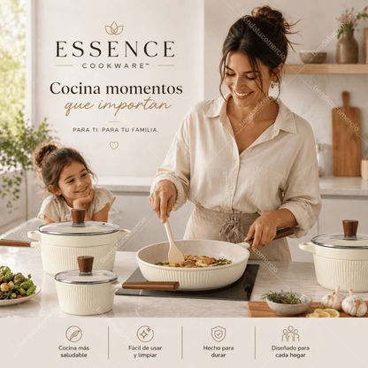 ESSENCE COOKWARE™ - Juego de ollas antiadherentes 16 piezas.