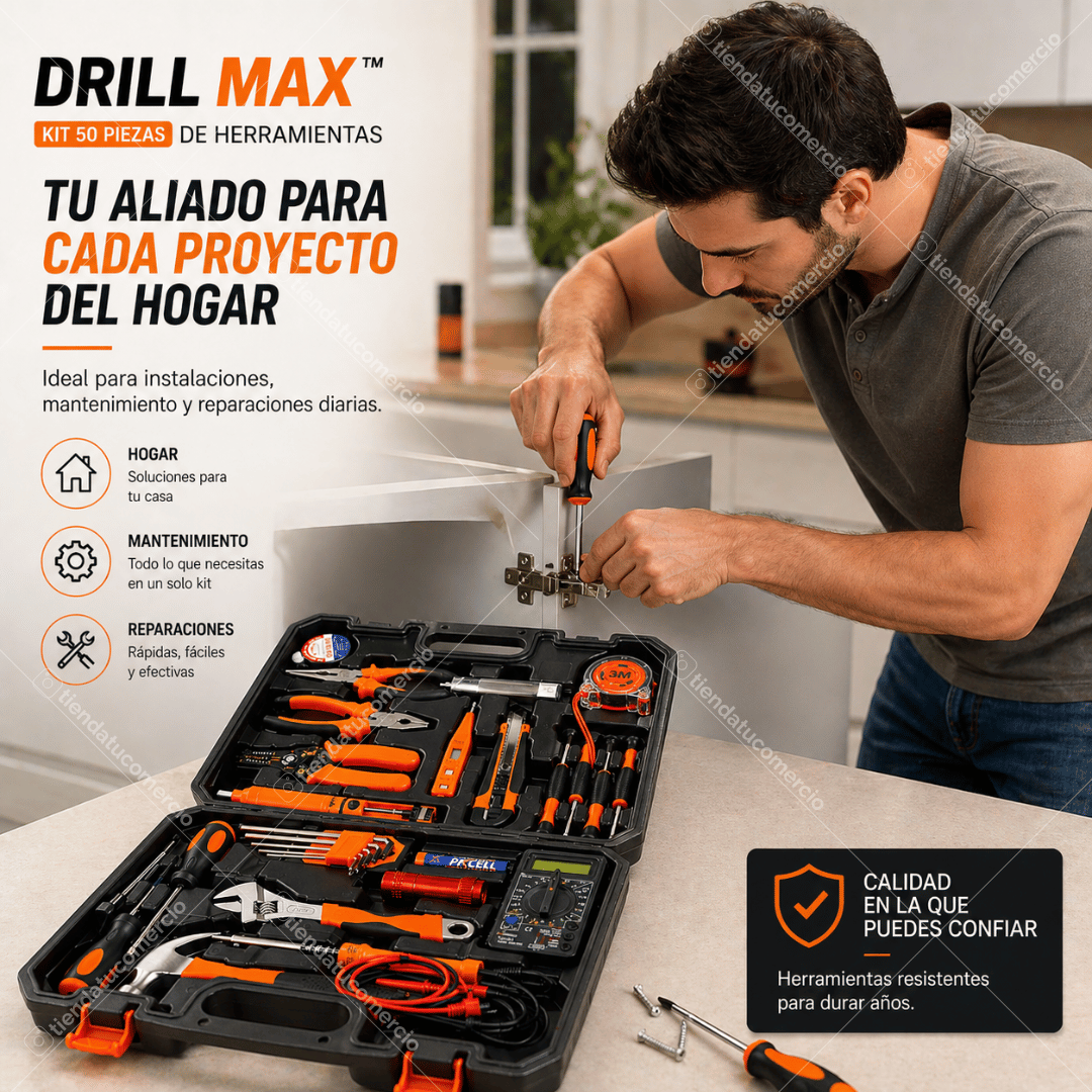 DRILL MAX™ – Kit 50 Piezas de Herramientas