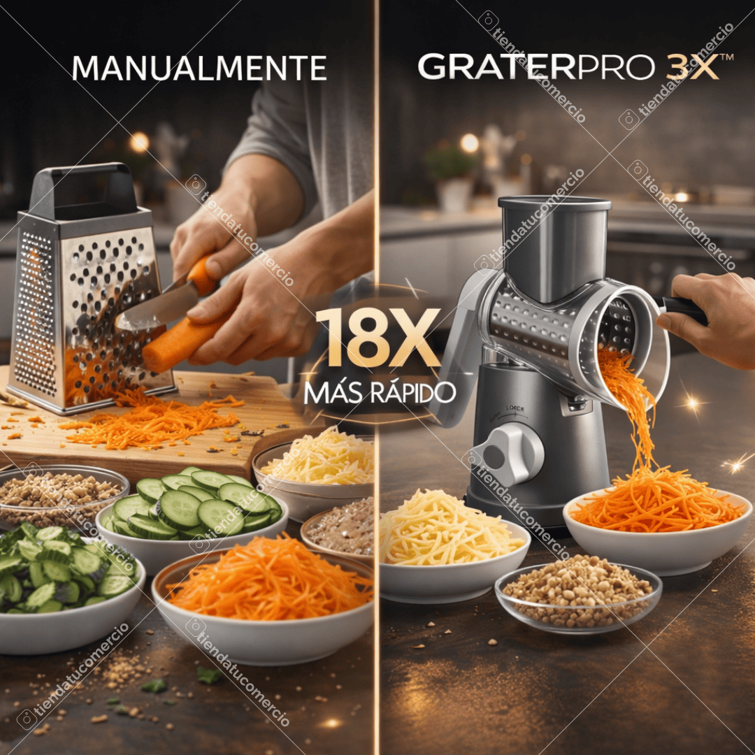 GRATER PRO 3X™ — Rallador Multifunción Profesional