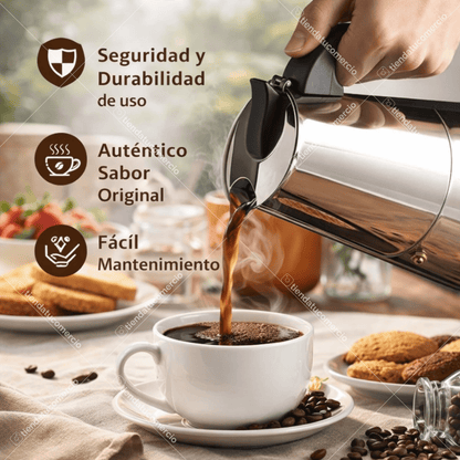Milano Espresso 450™ – Cafetera Italiana Profesional en Acero Inoxidable