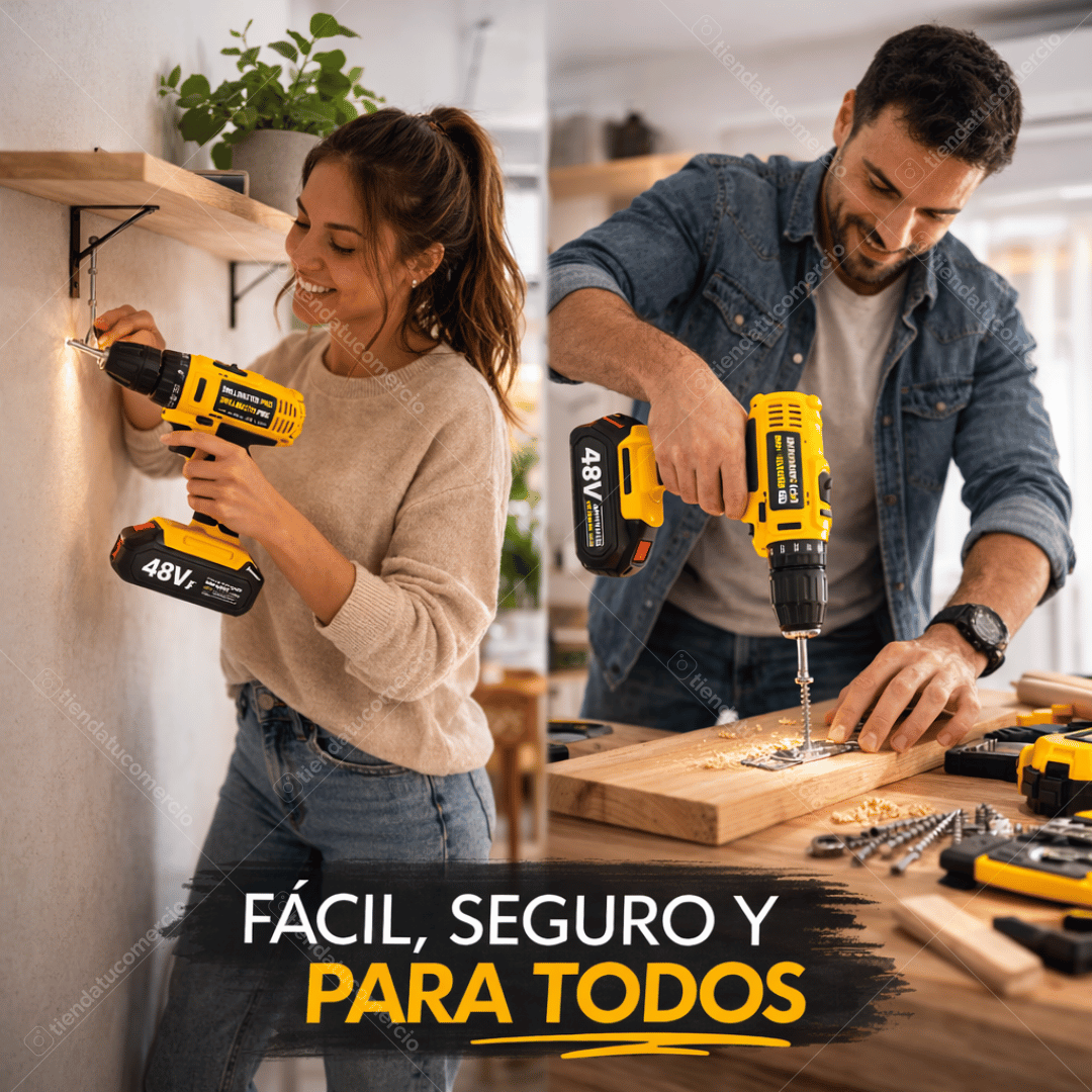 DRILLMASTER PRO™ 48V - Kit Profesional de Taladro Inalámbrico