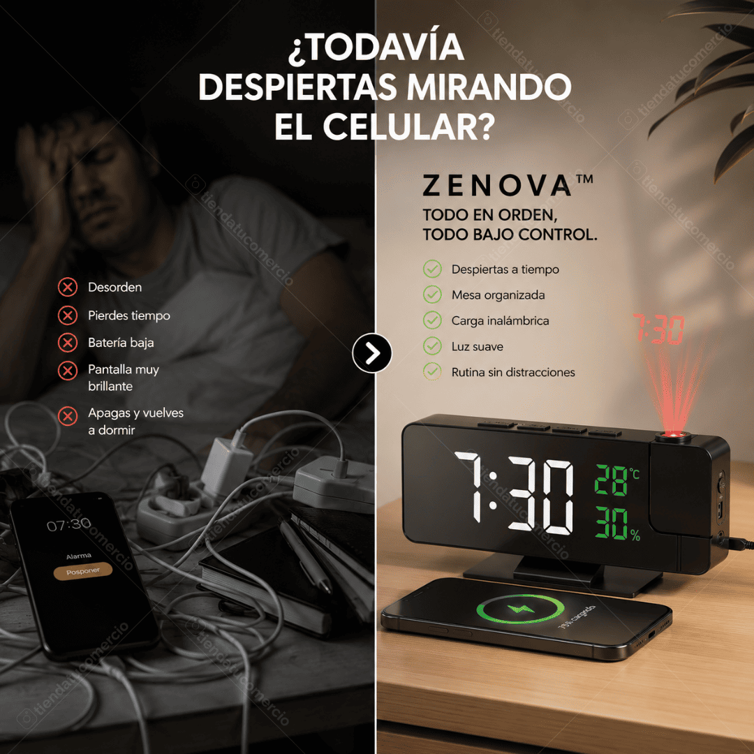 ZENOVA™ — Reloj Despertador Digital LED