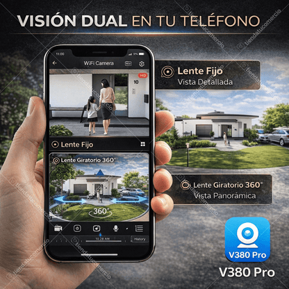 Cámara de Seguridad Inteligente Doble Lente 360° Pro
