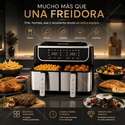 AEROFRAIR DOBLE 9L™ – Freidora de Doble Canasta