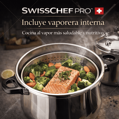 SWISSCHEF PRO™ — Olla a Presión 5L Acero Quirúrgico