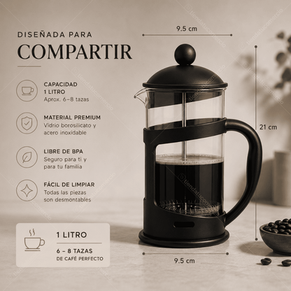COFFE FRANCE™ - Prensa francesa de 1 litro