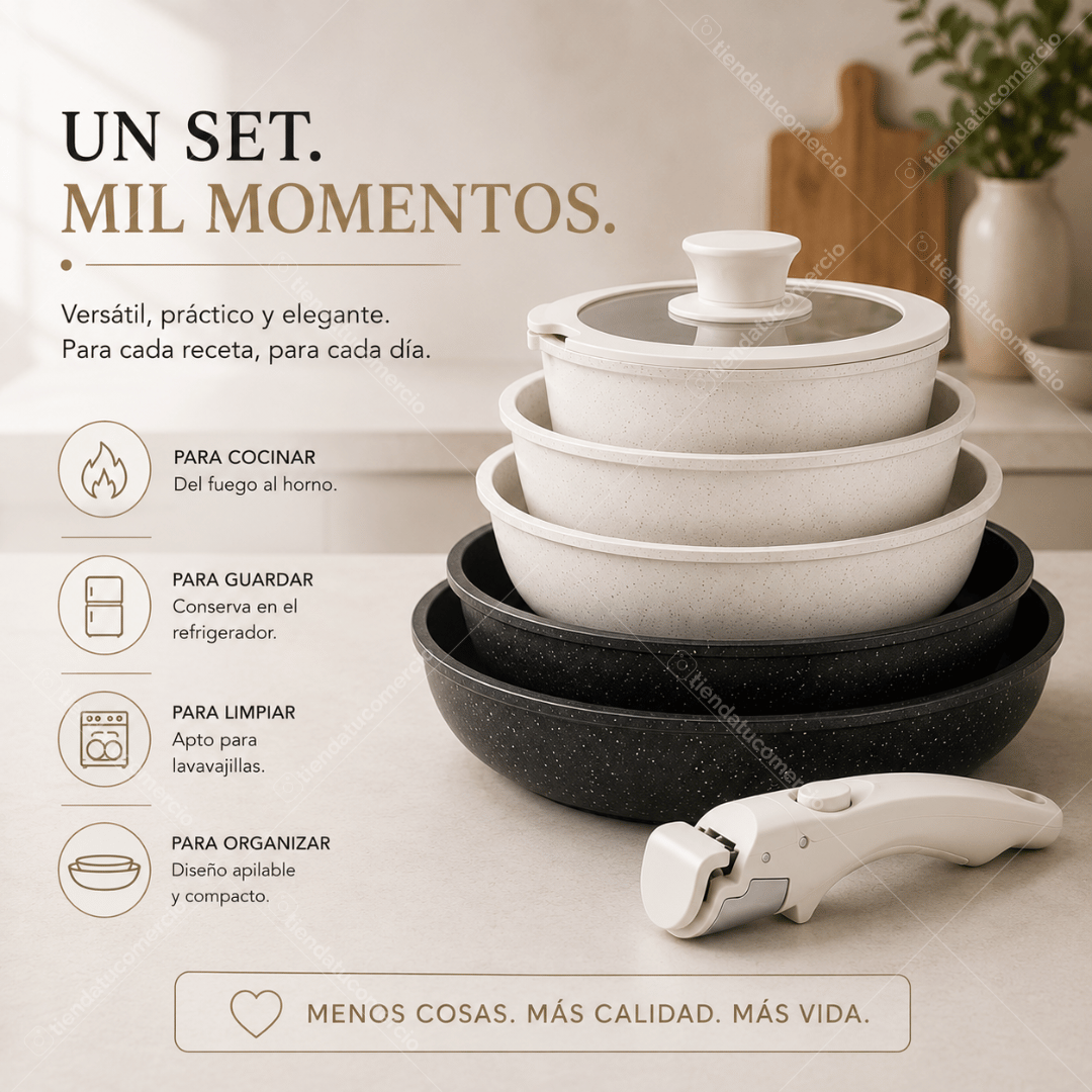 DONNOR SET™ - Juego de sartenes con mango desmontable
