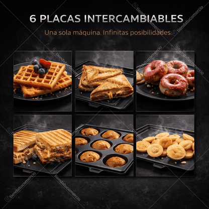 GRILLMASTER 4X™ — Sandwichera Multifunción Pro