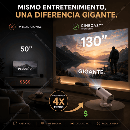 CINECAST™ - Proyector Smart Cinema 4K Portátil