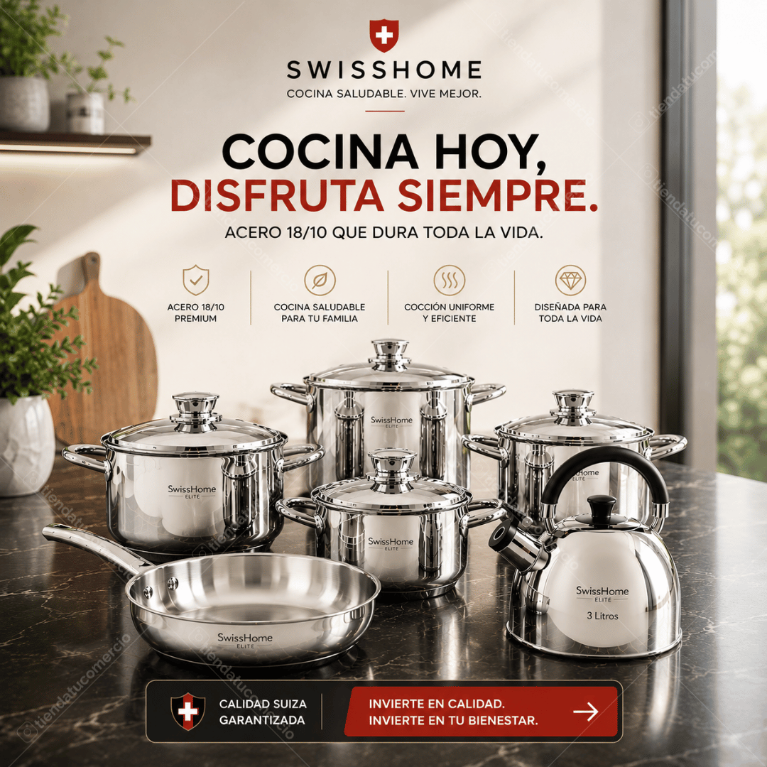 SWISSHOME ELITE™ — Juego de Ollas Acero Quirúrgico