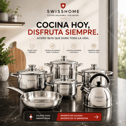 SWISSHOME ELITE™ — Juego de Ollas Acero Quirúrgico