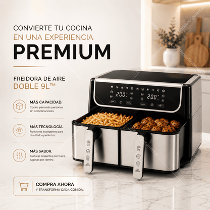 AEROFRAIR DOBLE 9L™ – Freidora de Doble Canasta