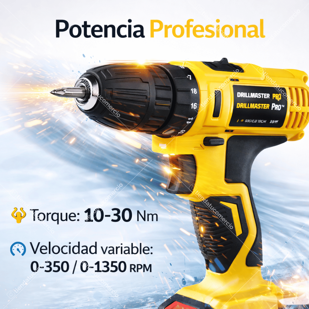 DRILLMASTER PRO™ 48V - Kit Profesional de Taladro Inalámbrico