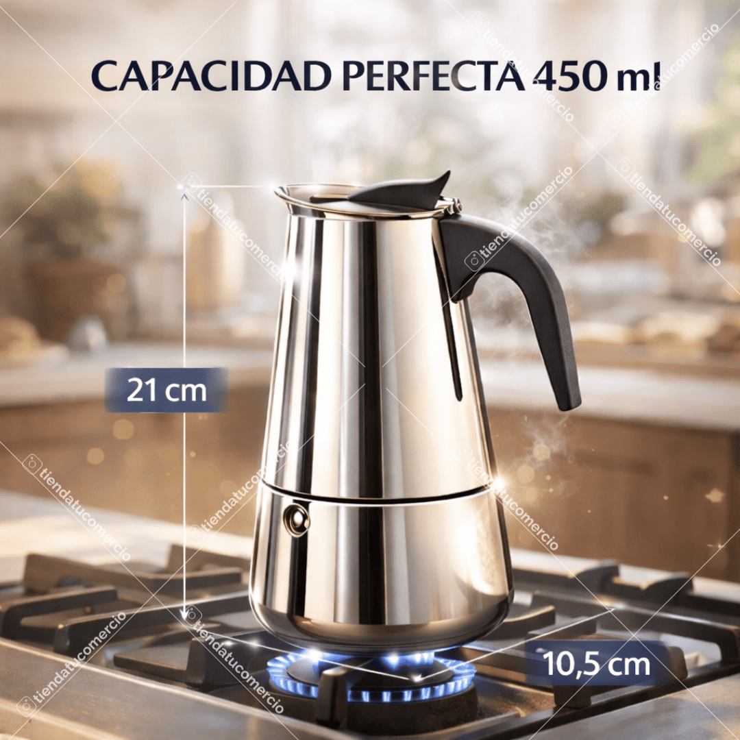 Milano Espresso 450™ – Cafetera Italiana Profesional en Acero Inoxidable