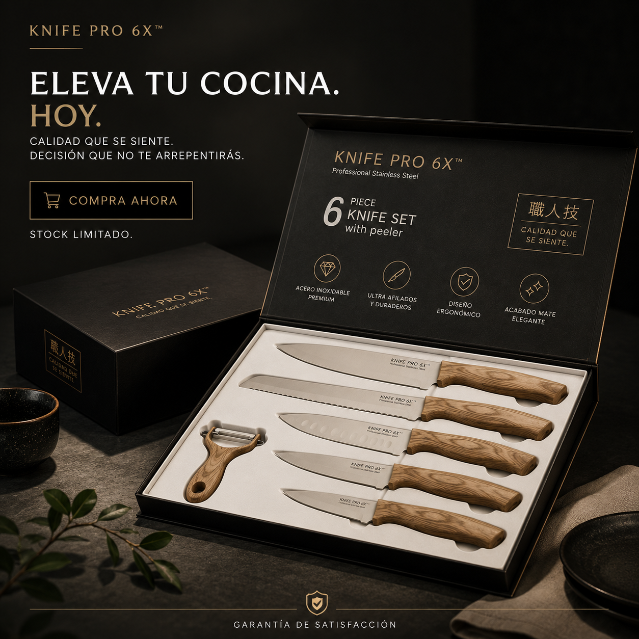 KNIFE PRO 6X ™ - Juego de cuchillos profesional