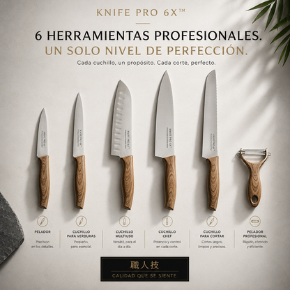 KNIFE PRO 6X ™ - Juego de cuchillos profesional