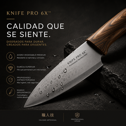 KNIFE PRO 6X ™ - Juego de cuchillos profesional