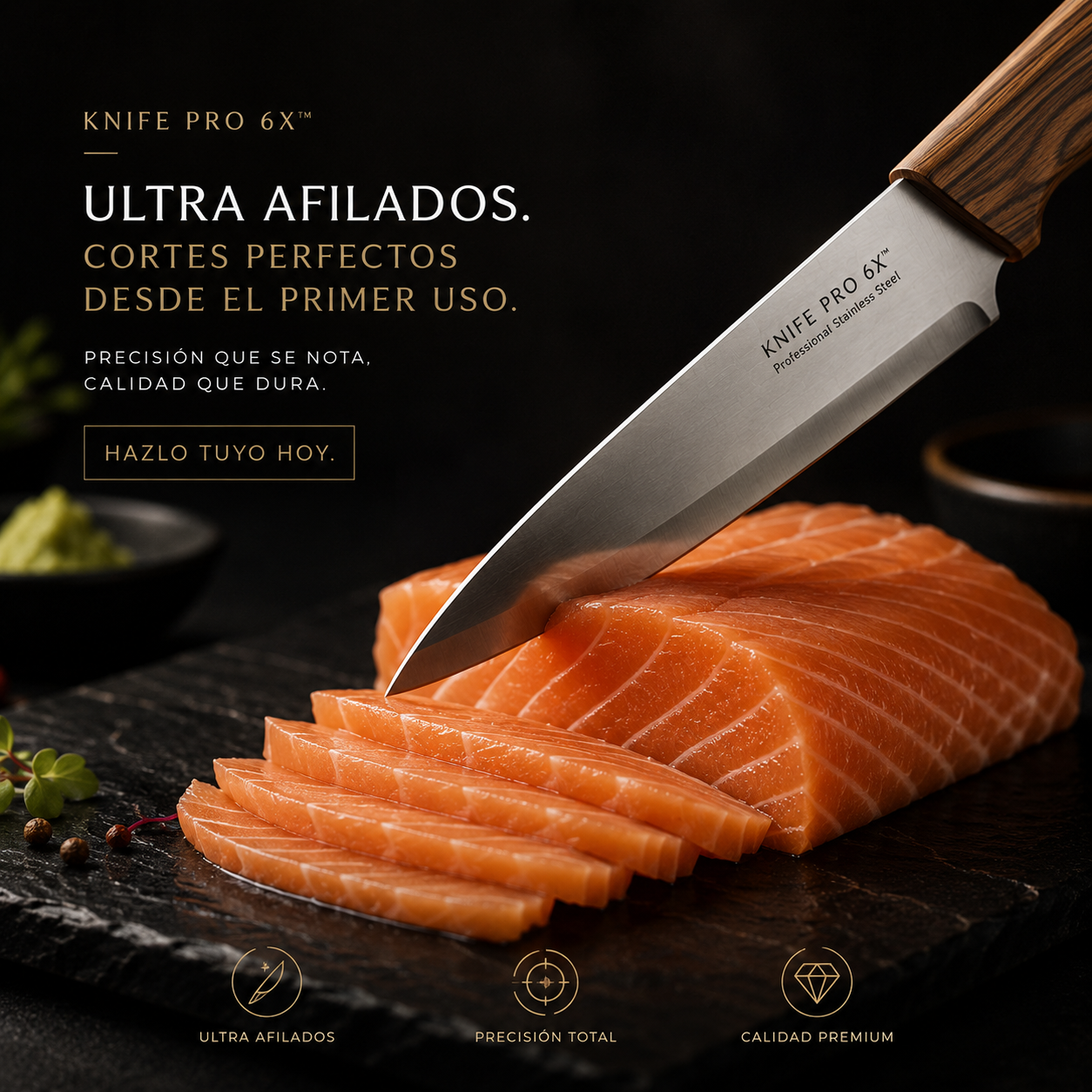 KNIFE PRO 6X ™ - Juego de cuchillos profesional