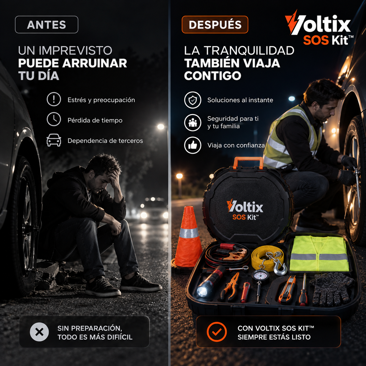 Voltix SOS Kit™ - Kit de emergencia de carretera