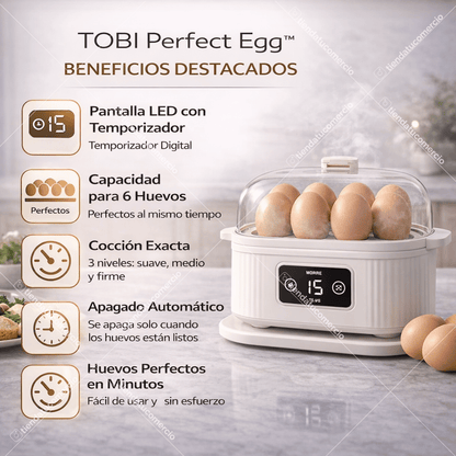 TOBI Perfect Egg™ - Cocedor Inteligente de Huevos