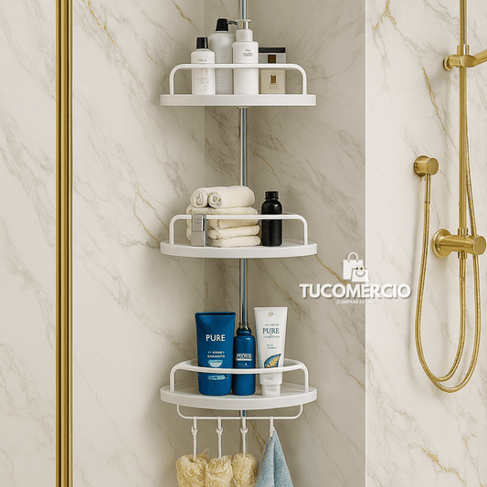 Organizador Esquinero GRANDE para baño 4 niveles AJUSTABLE