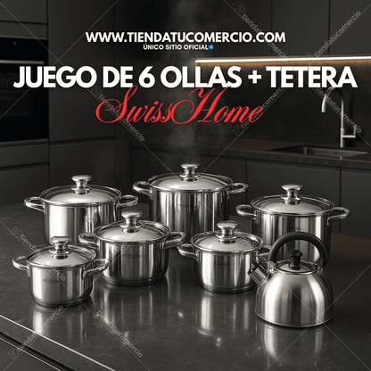 Juego de ollas SwissHome  en Acero Quirúrgico: Ollas para toda la vida